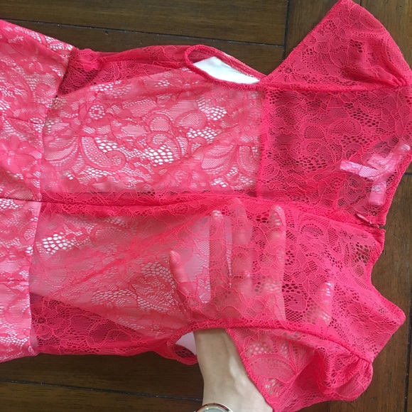 BCBGeneration Red Lace Dress | 0 | NWOT - Picture 4 of 8